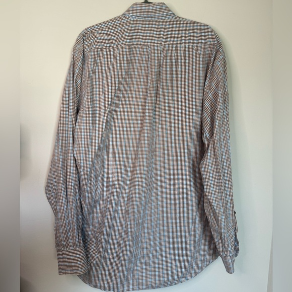 Peter Millar Blue and Brown Casual Button Down Shirt size Large - Picture 6 of 6
